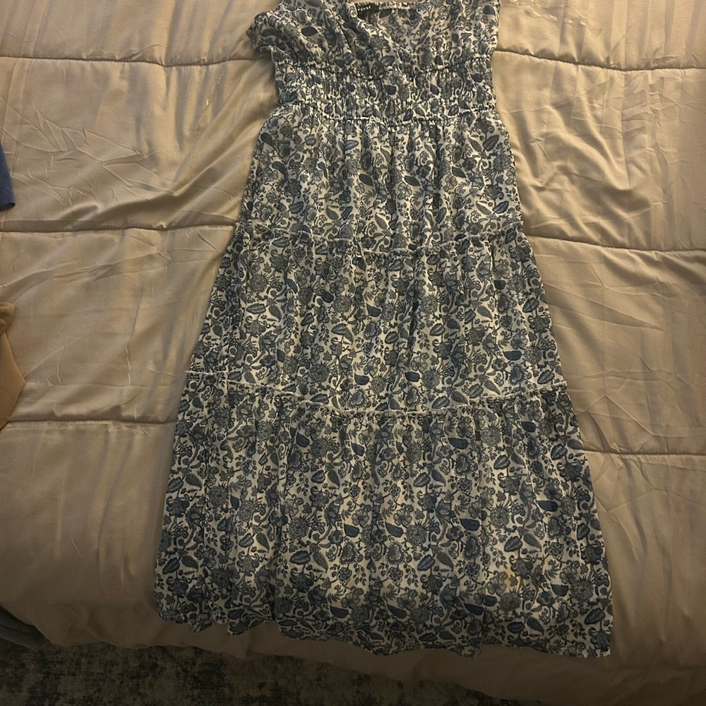 Trixxi Blue and White Floral Maxi Dress